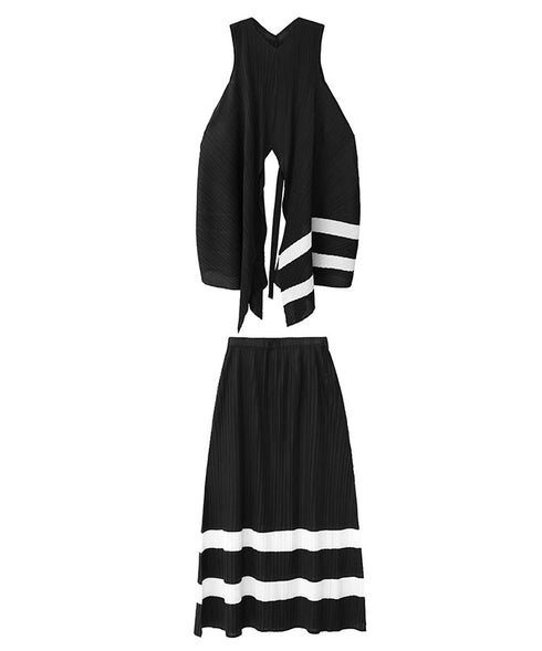 Pleated Contrast Stripe Series